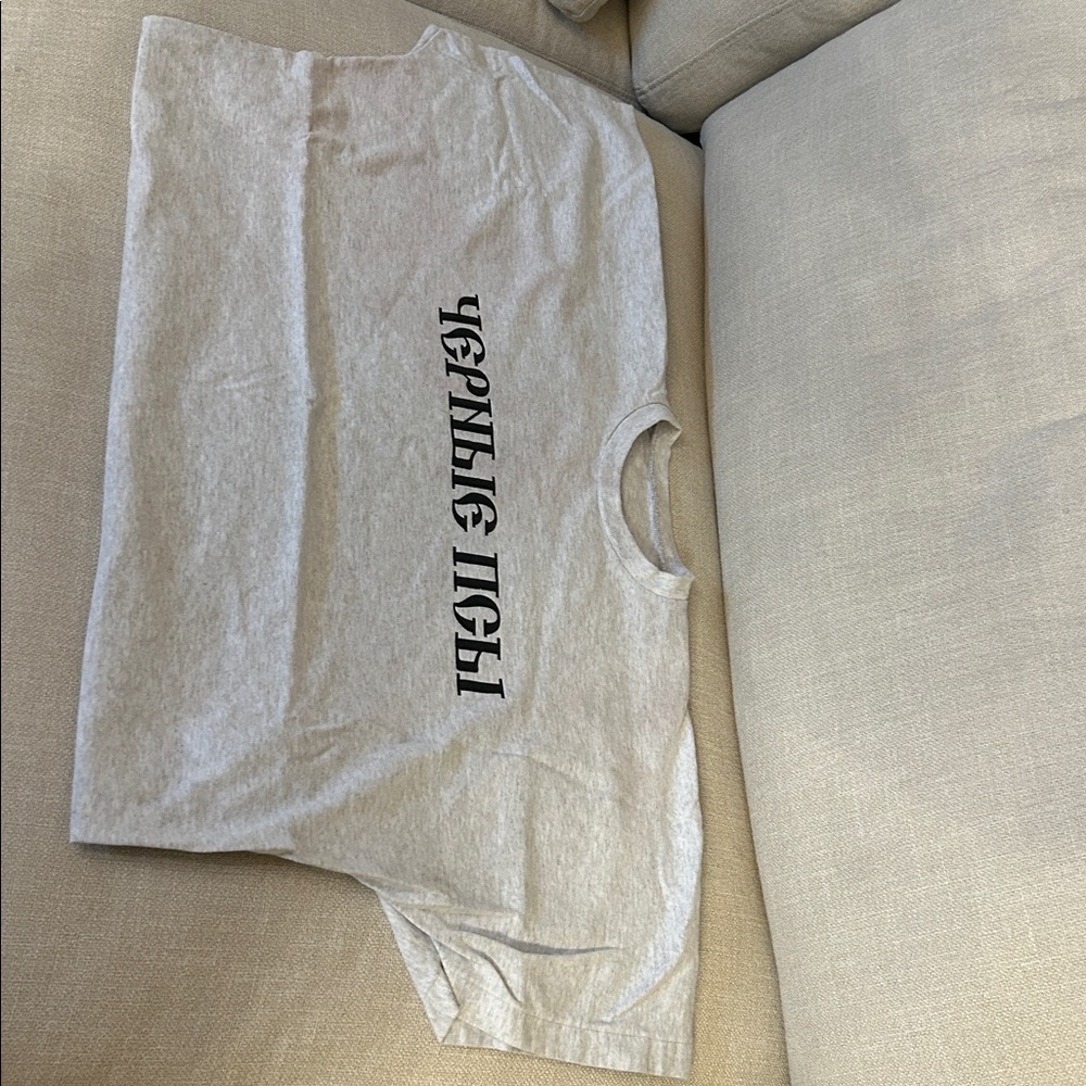 YZY Gosha Black Dogs T-Shirt in Heather Grey - Picture 3 of 5